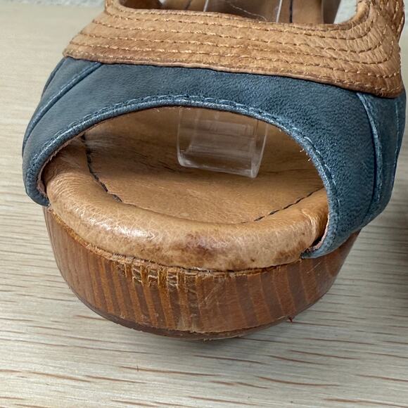 Miz Mooz Petra Wooden Heel Sandals Mod Retro Pinup Fairy Grunge Whimsy Twee 7.5 - Picture 9 of 11